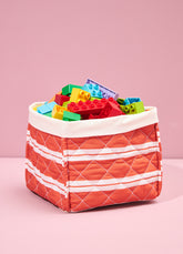 Caixa Organizadora Média - Listrado Carmim